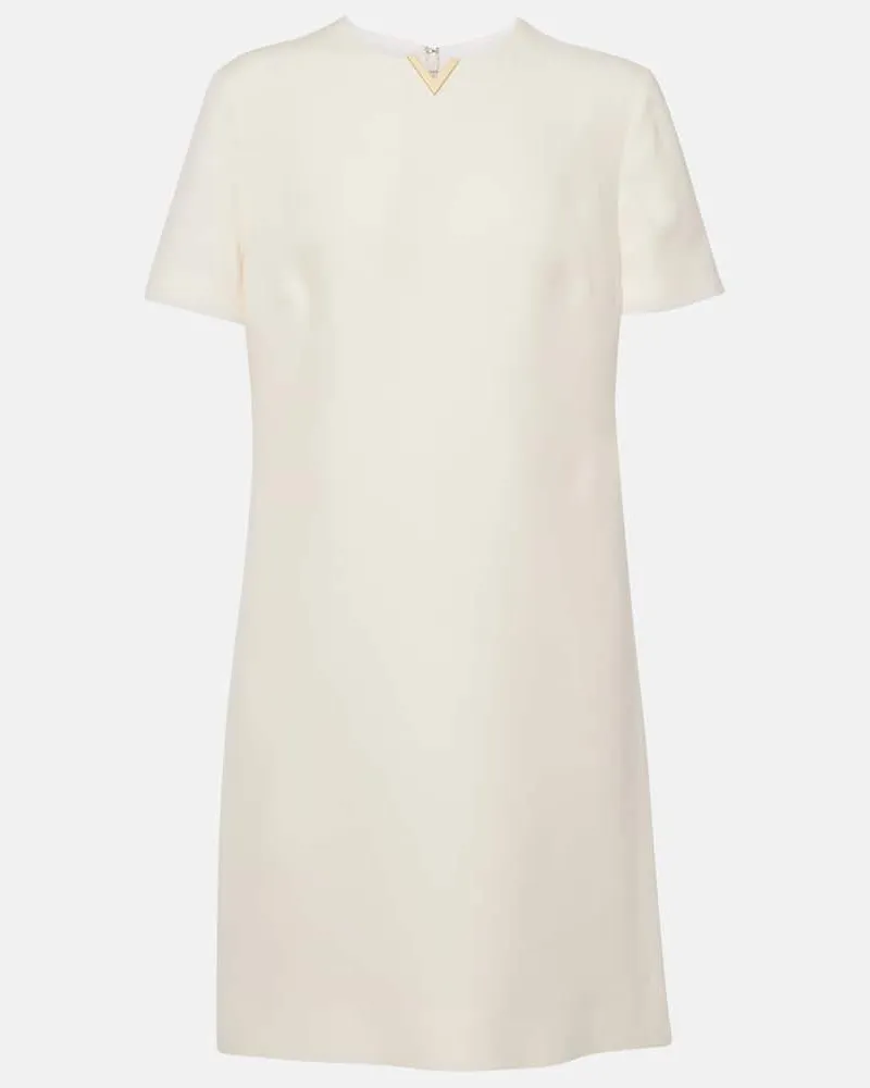 Valentino Garavani Minikleid VGold aus Crepe Couture Weiß