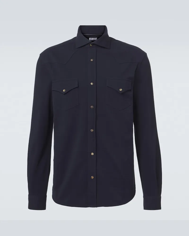 Brunello Cucinelli Hemd aus Baumwolle Blau