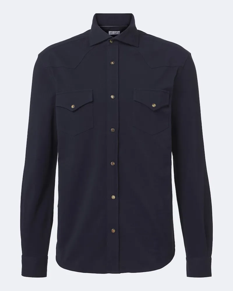 Brunello Cucinelli Hemd aus Baumwolle Blau