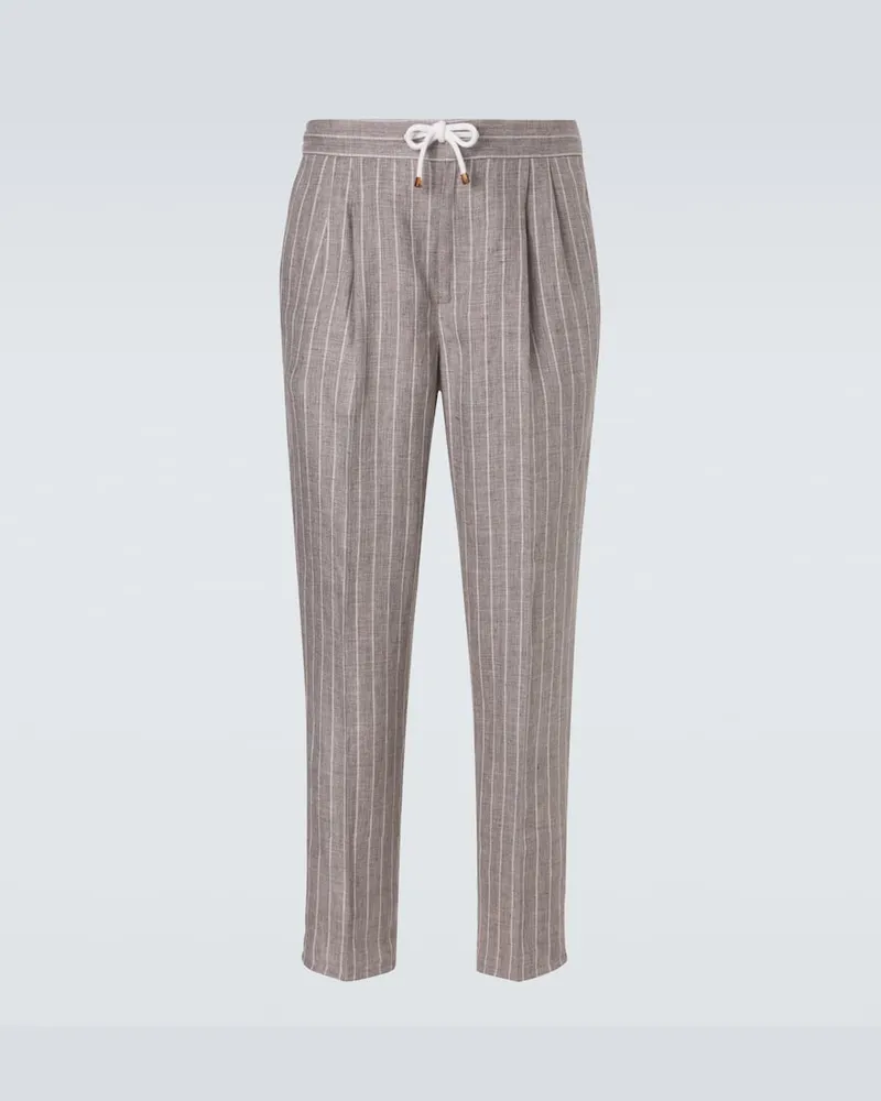 Brunello Cucinelli Hose aus Leinen-Twill Braun