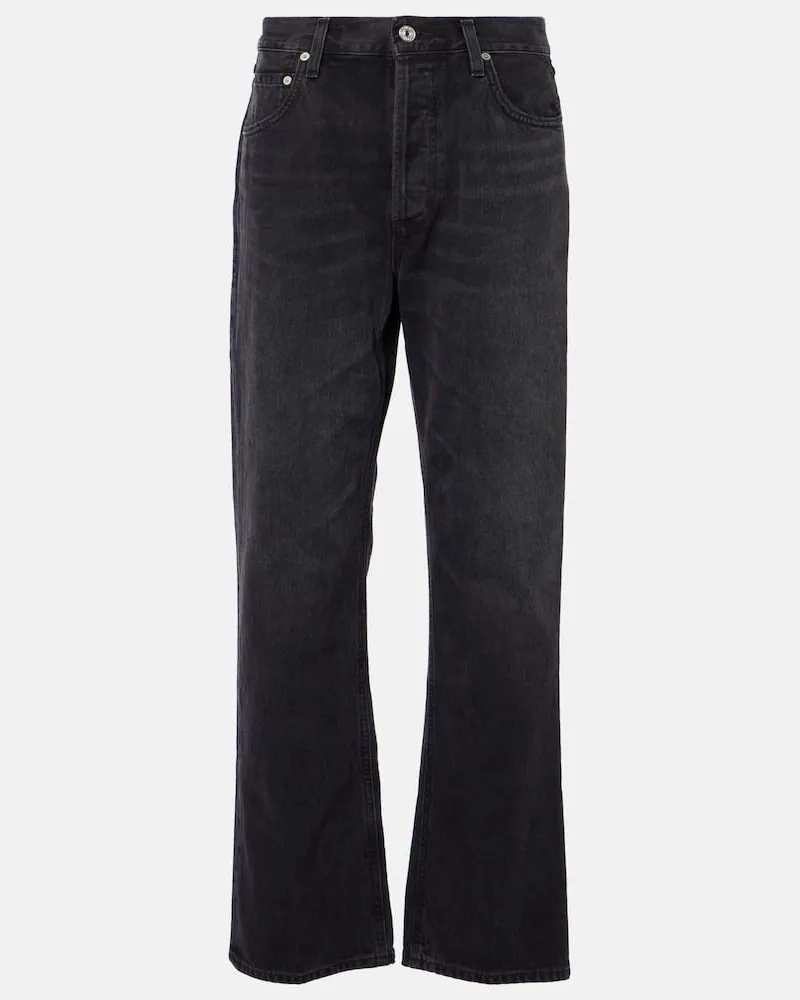 Citizens of humanity High-Rise Straight Jeans Baretta Schwarz