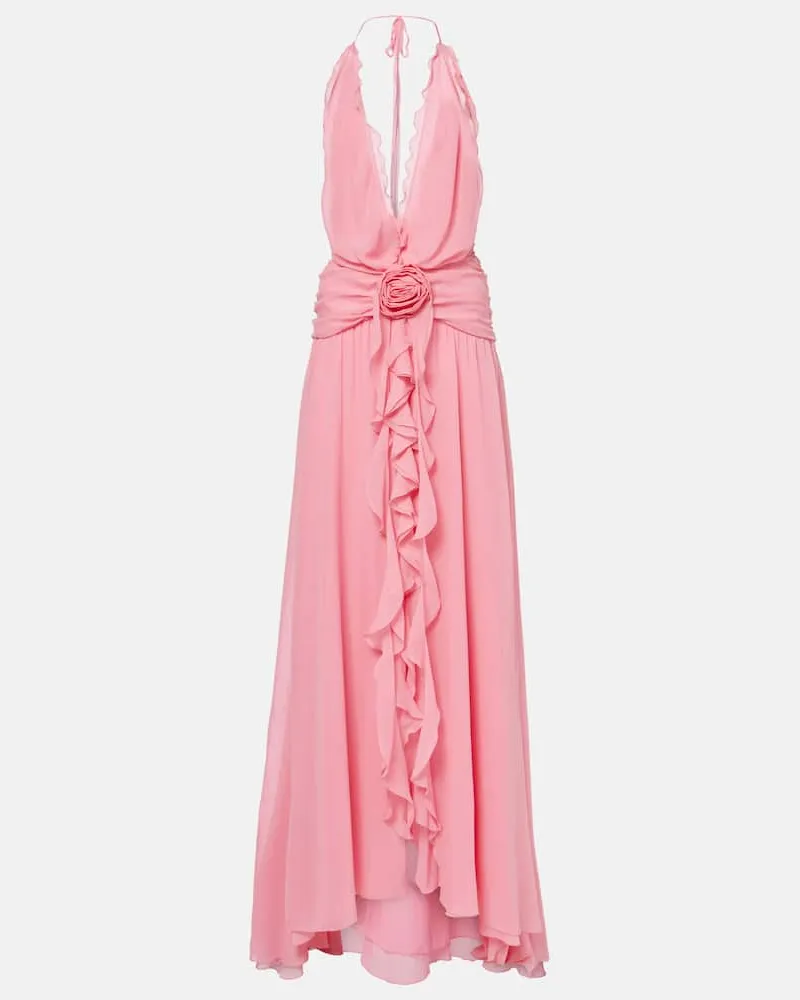 Blumarine Maxikleid aus Seiden-Georgette Pink