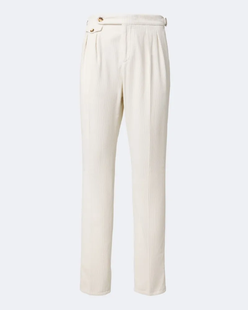 Brunello Cucinelli Gerade Hose aus Baumwoll-Cord Weiß