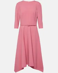 Oscar de la Renta Midikleid aus einem Wollgemisch Pink