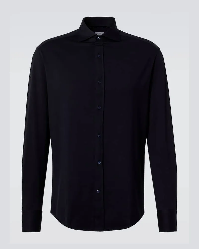 Brunello Cucinelli Hemd aus Baumwolle Blau