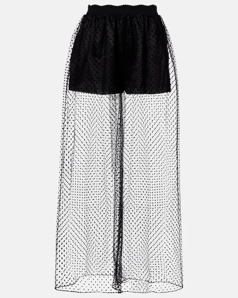Alaïa Alaïa Weite Hose aus Mesh Schwarz