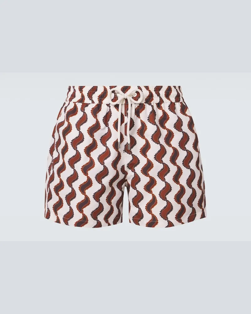 Frescobol Carioca Bedruckte Badeshorts Rio Braun