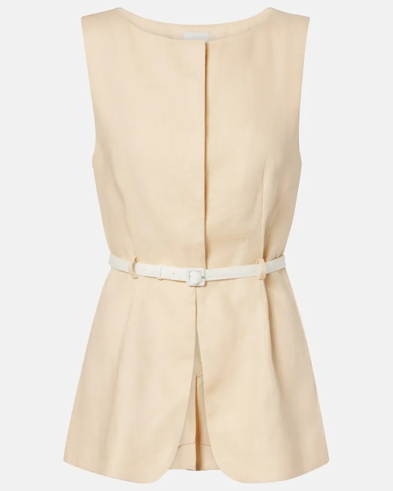 Posse Weste Pamela aus Leinen Beige