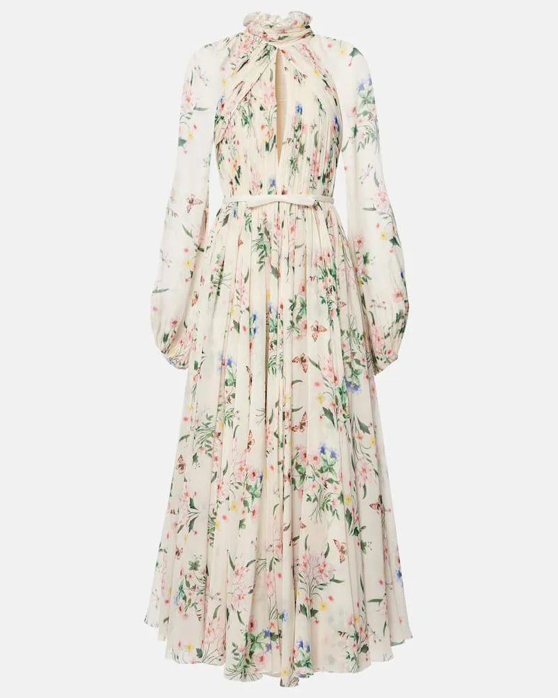 Giambattista Valli Midikleid aus Seide Weiß