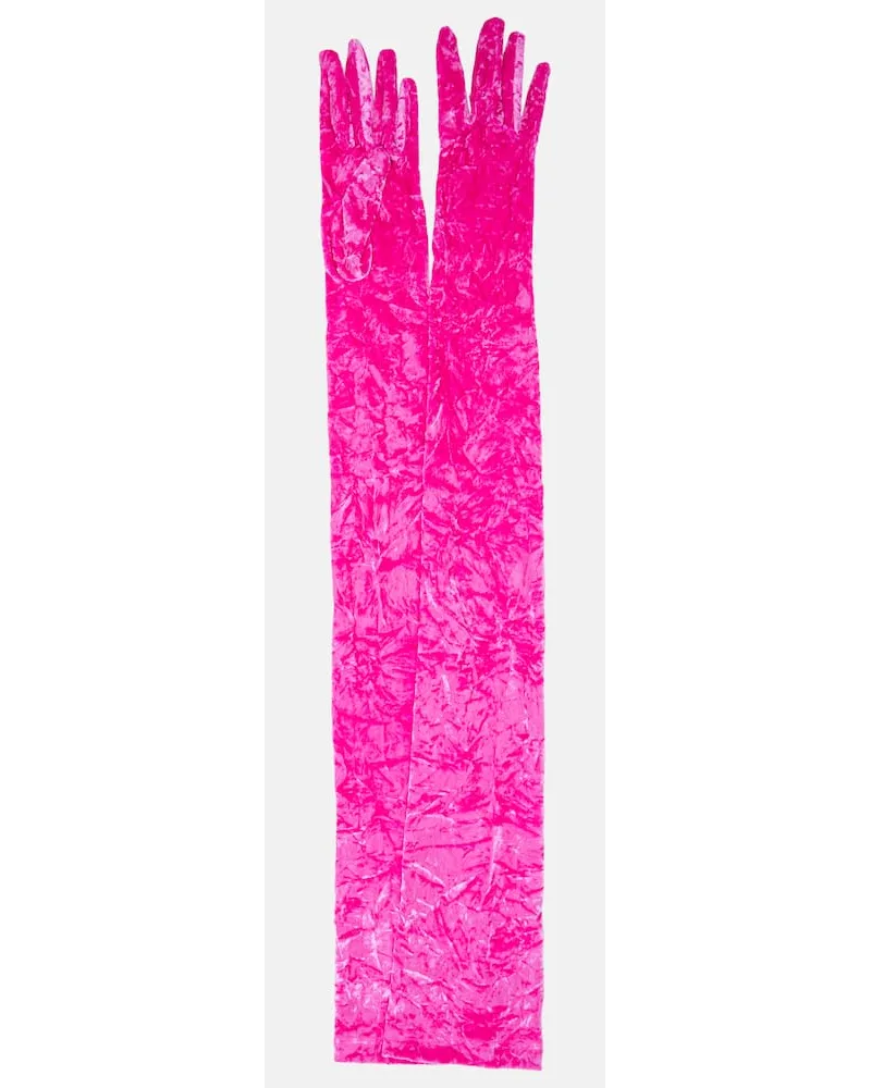 Versace Handschuhe aus Samt Pink