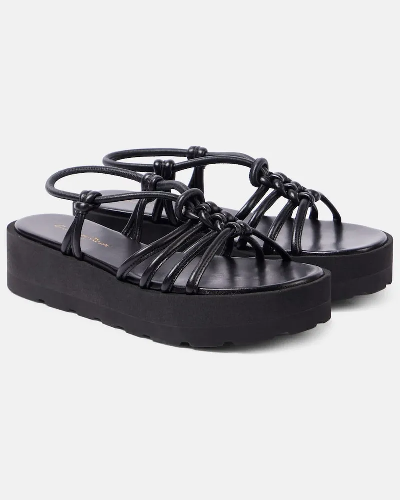 Gianvito Rossi Plateausandalen Hebe aus Leder Schwarz