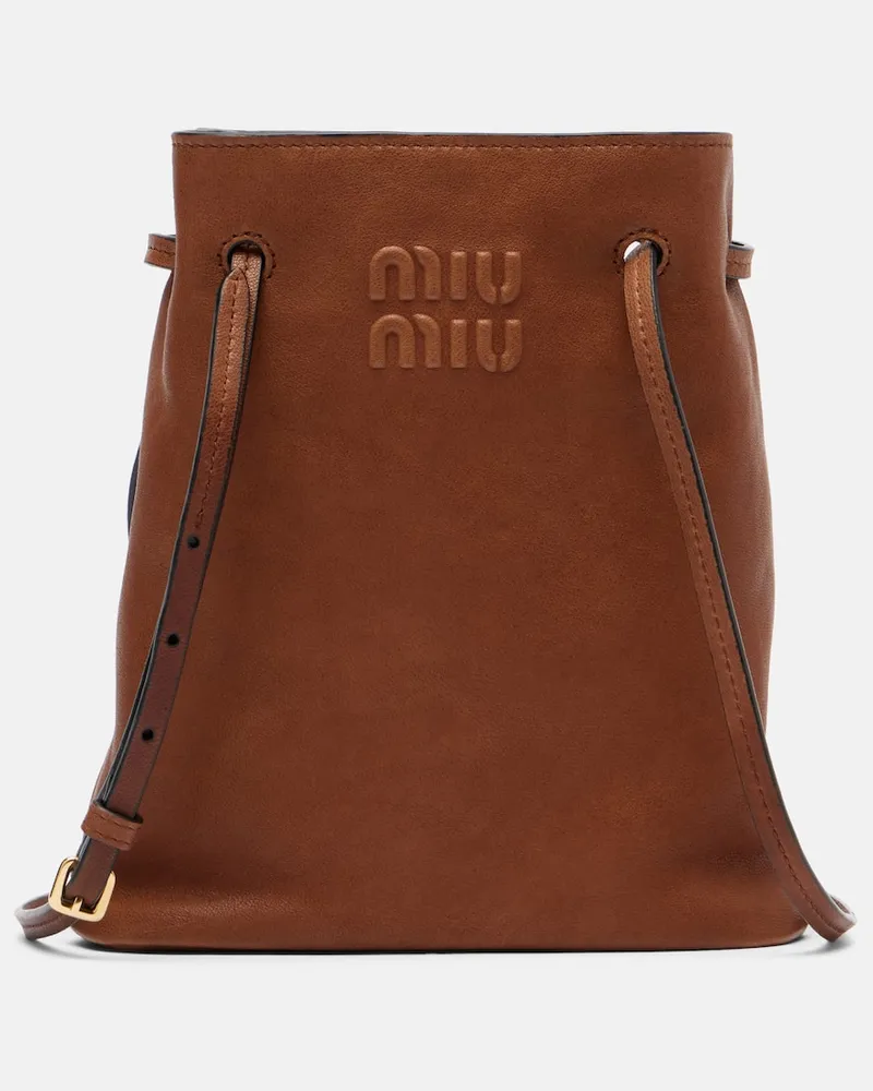 Miu Miu Schultertasche aus Leder Braun