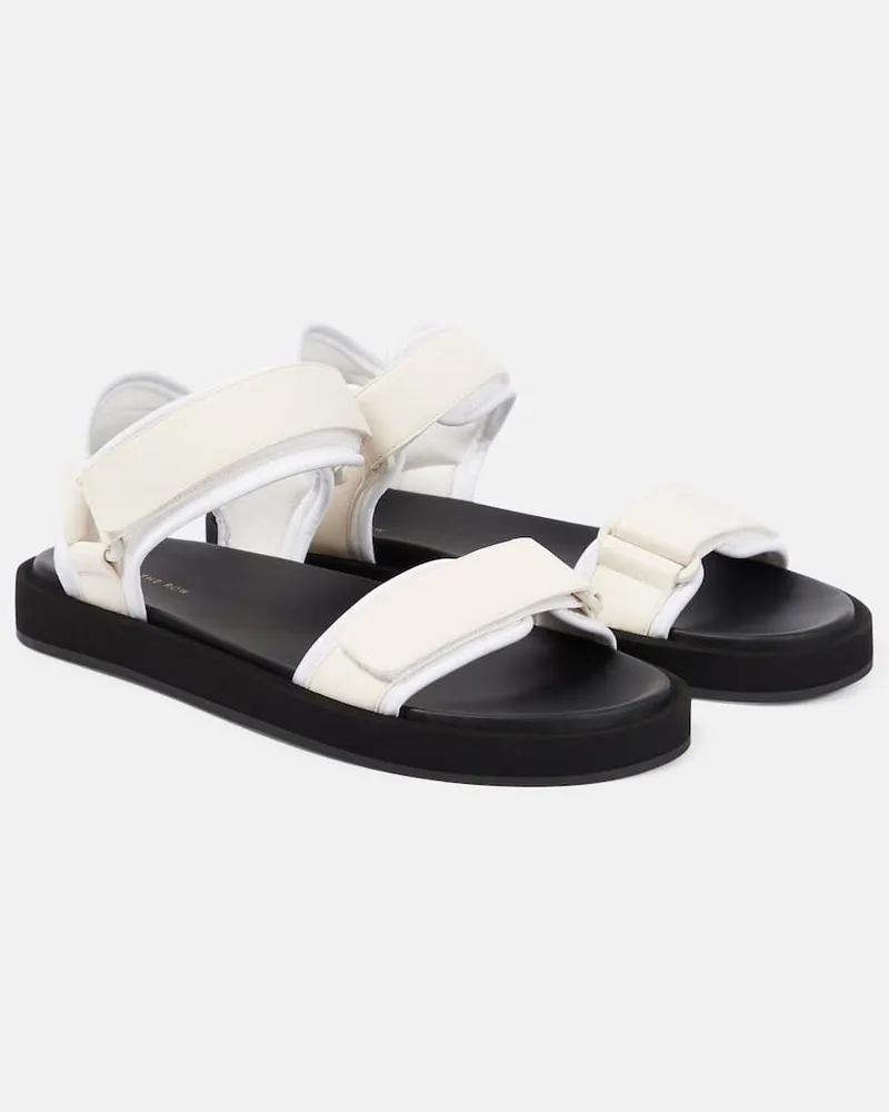 The Row Sandalen Hook and Loop mit Leder Weiß