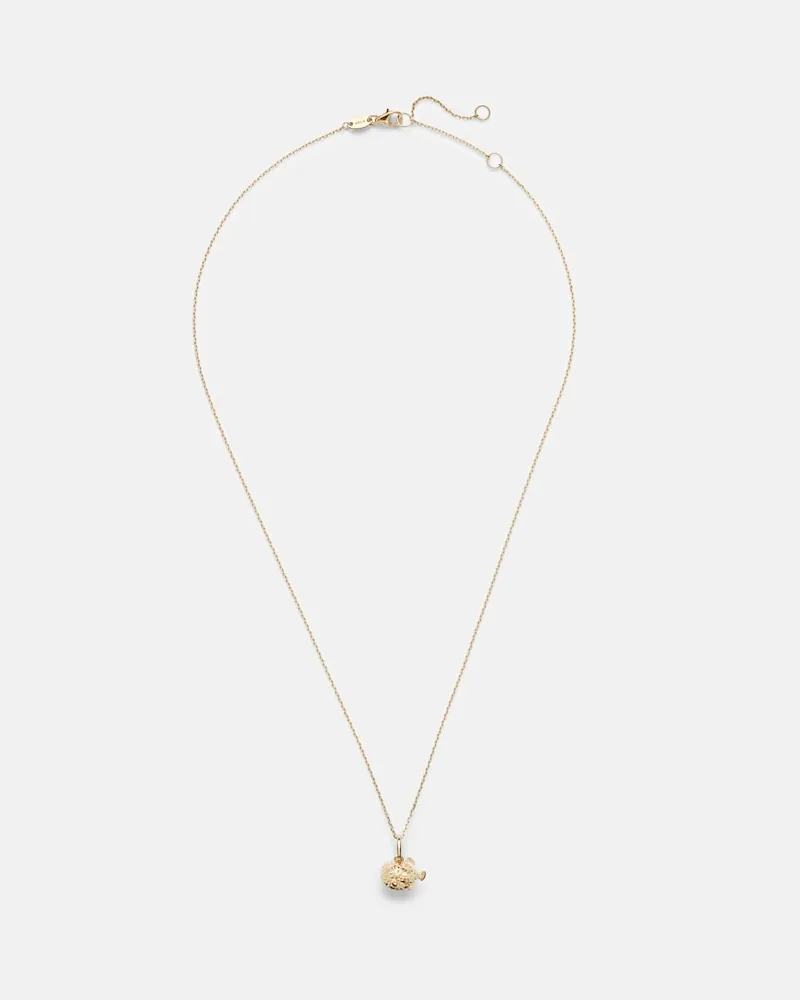Stone & Strand Halskette Puffer Fish aus 14kt Gelbgold (585/1000) mit Diamant Gold