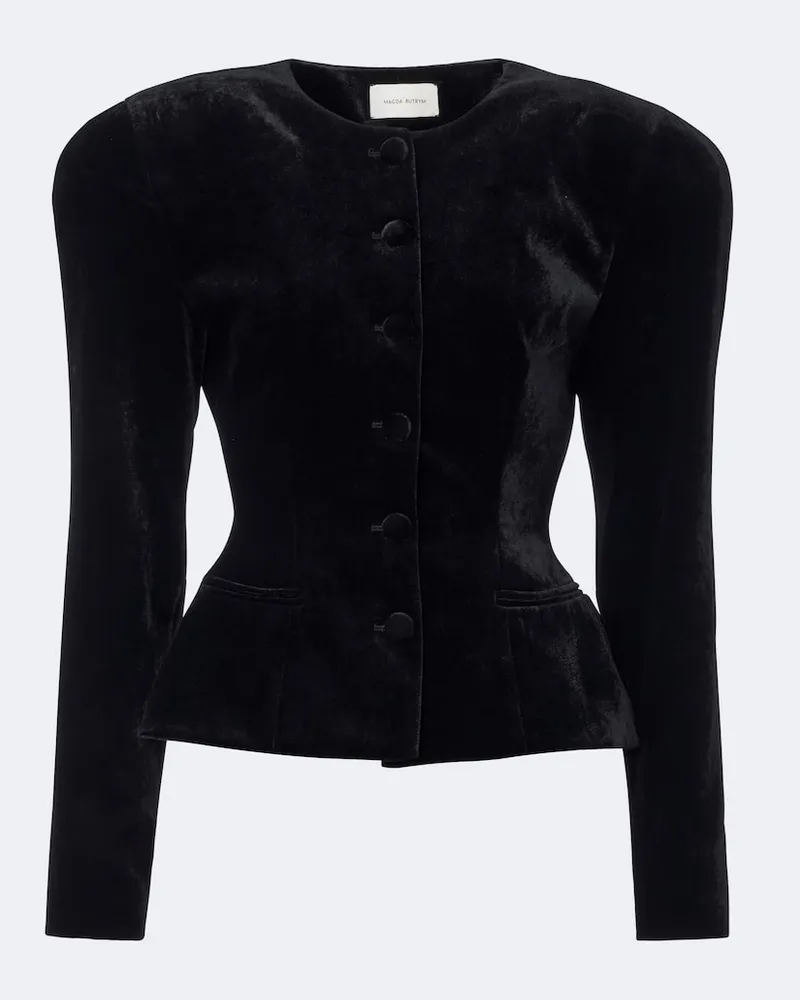 Magda Butrym Jacke aus Samt Schwarz