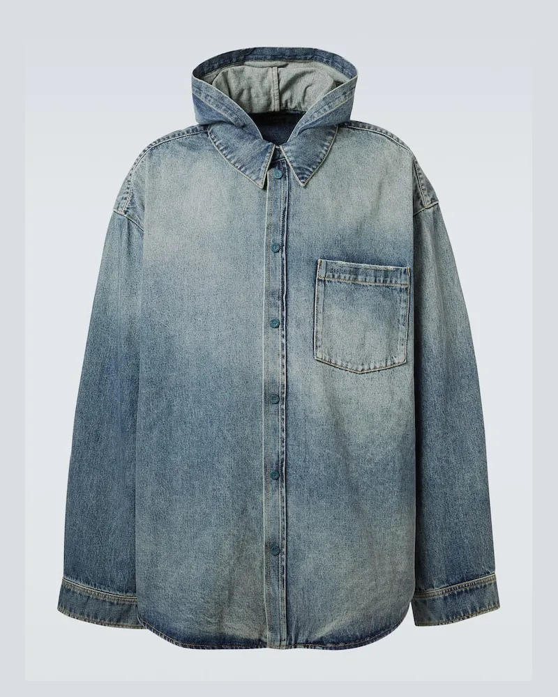 Balenciaga Hemdjacke aus Denim Blau