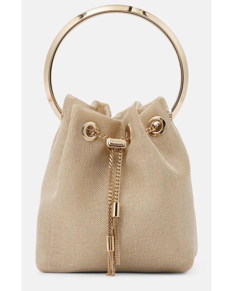 Jimmy Choo Bucket Bag Bon Bon Small aus Mesh Gold