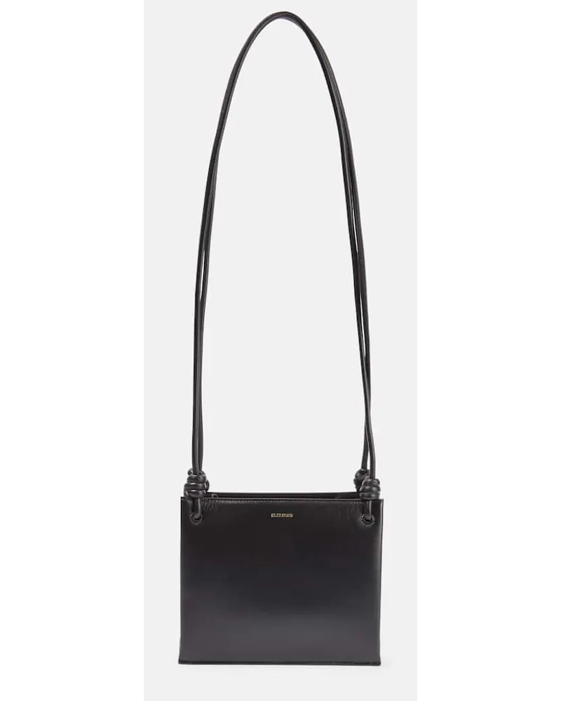 Jil Sander Schultertasche Giro Small aus Leder Schwarz