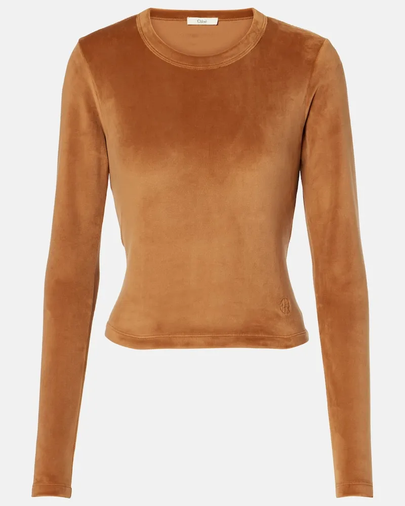 Chloé Chloe Top aus Samt Braun