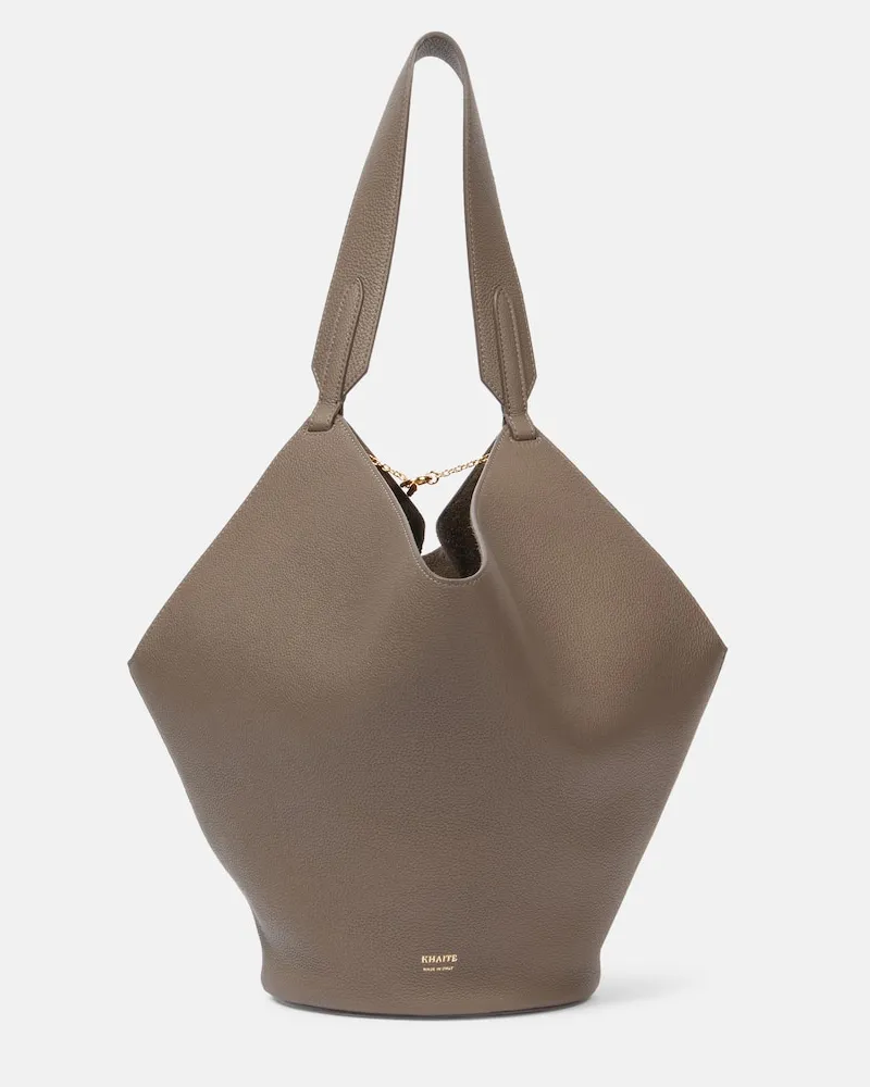 KHAITE Tote Bag Lotus Small aus Leder Grau