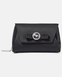 Versace Clutch Gianni Ribbon Small aus Satin Schwarz