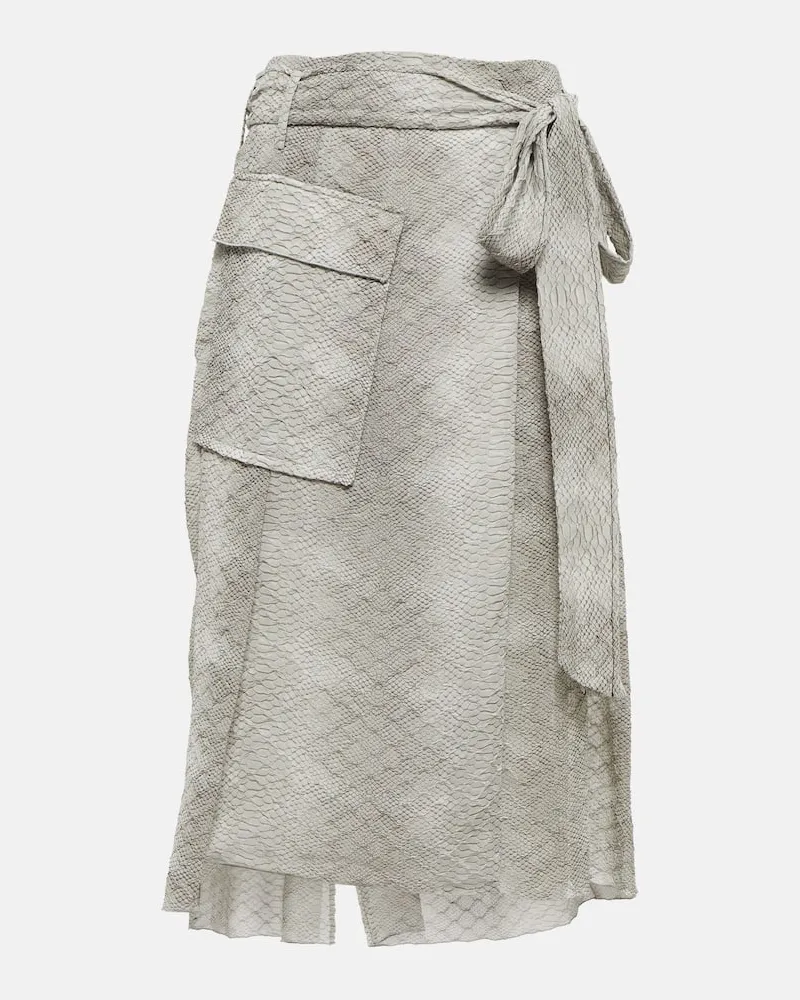 Victoria Beckham Wickelrock aus Crêpe de Chine Grau