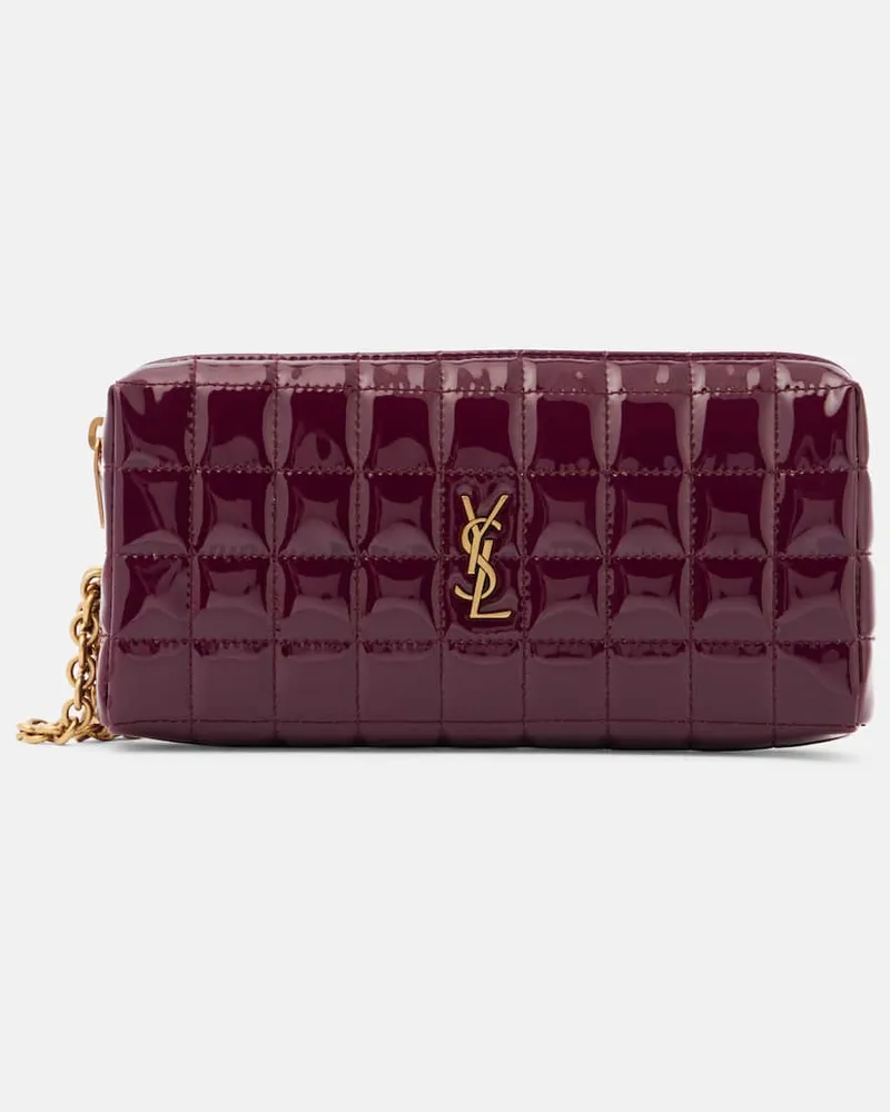 Saint Laurent Clutch Cassandre aus Lederimitat Burgunderrot