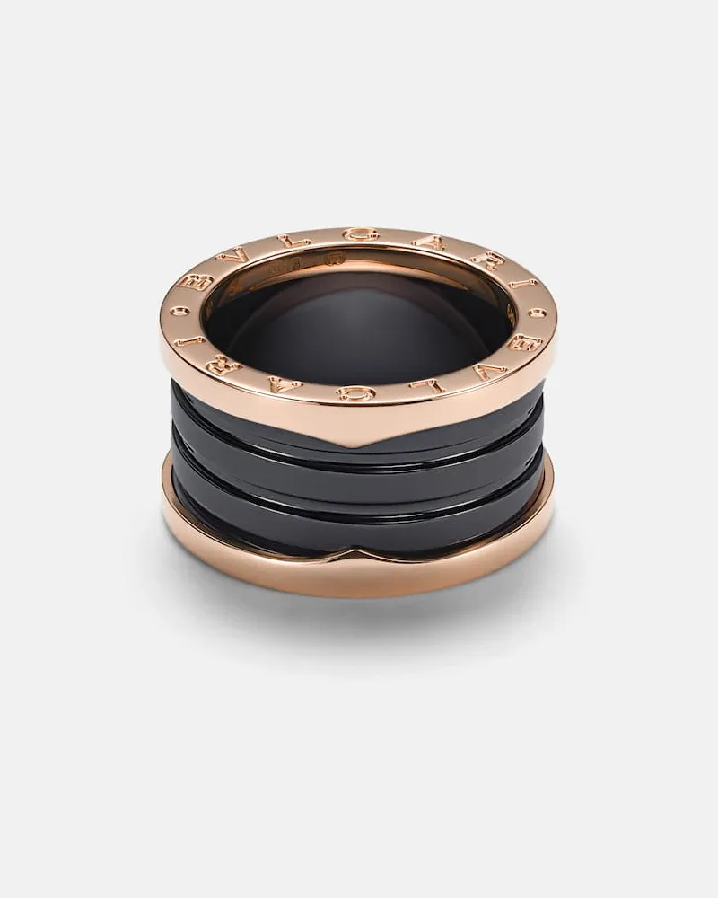 Bulgari Ring B.zero1 aus 18kt Roségold mit Keramik Gold