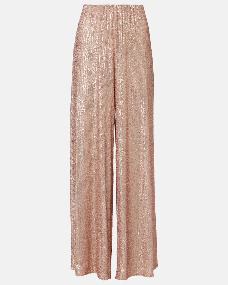 Norma Kamali High-Rise-Hose mit Pailletten Rosa