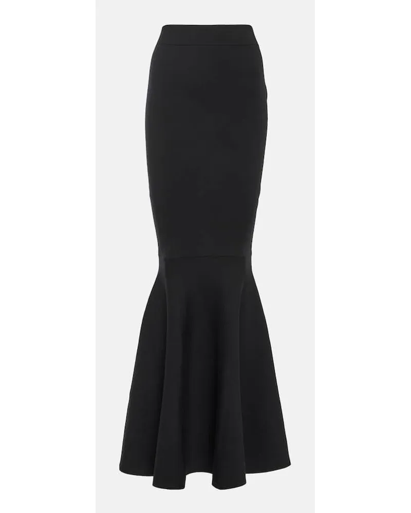Nina Ricci High-Rise-Maxirock aus einem Wollgemisch Schwarz