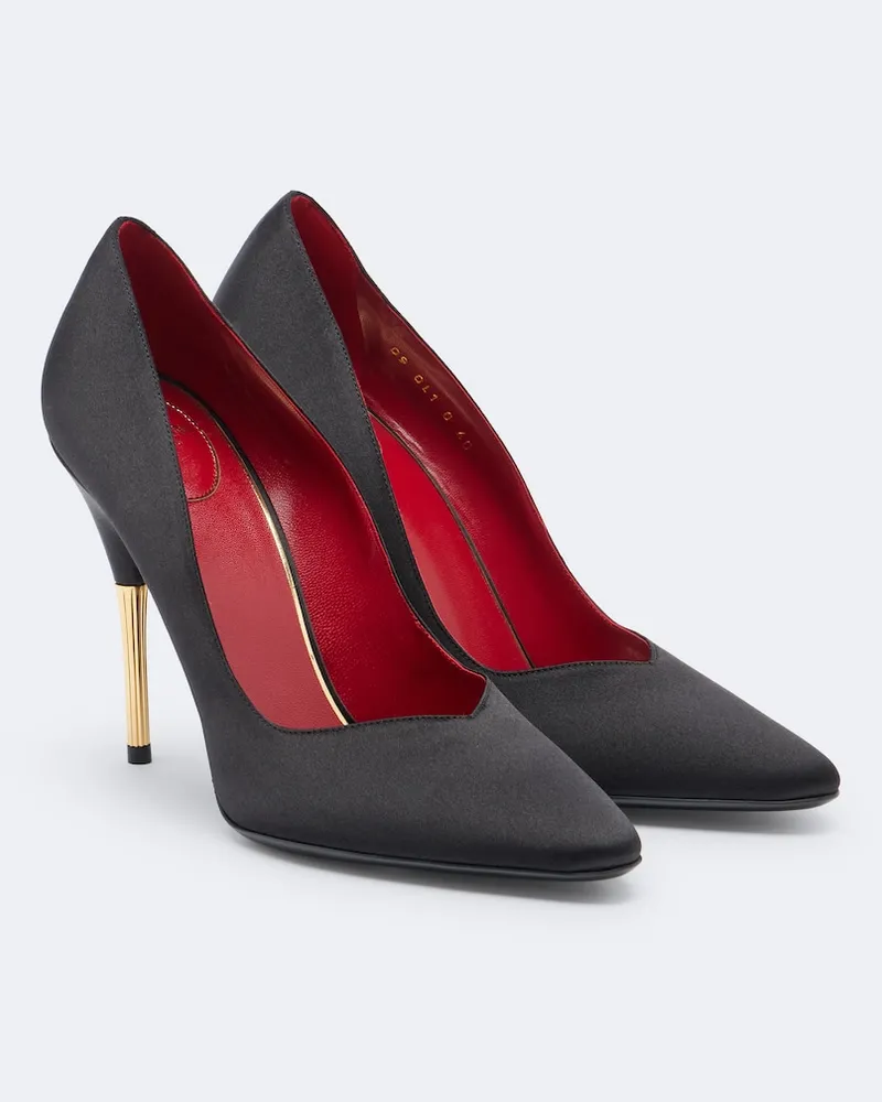 Valentino Garavani Pumps Enigme aus Satin Schwarz