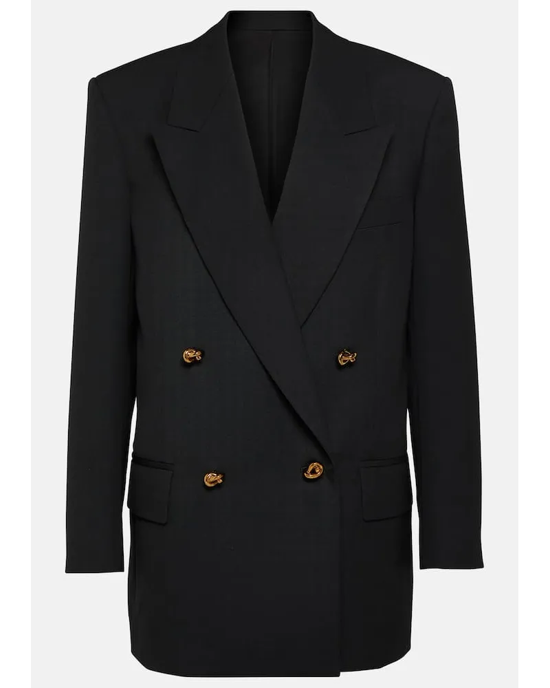 Bottega Veneta Blazer aus Wolle Schwarz