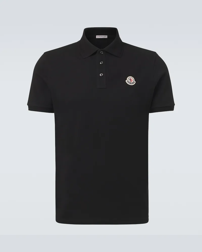 Moncler Poloshirt aus Baumwoll-Piqué Schwarz
