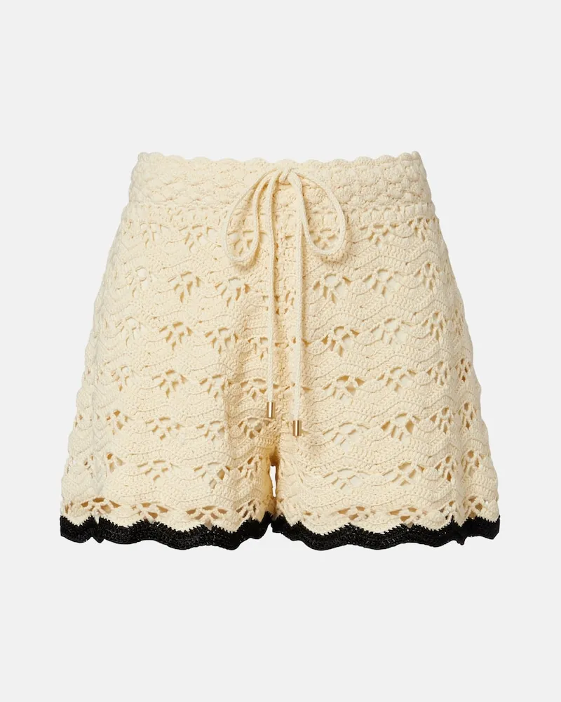 Zimmermann Shorts Aster aus Häkelstrick Weiß