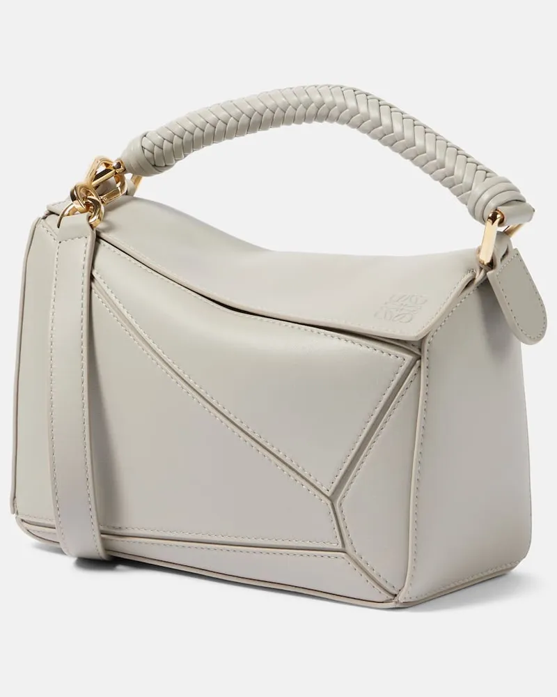 Loewe Tote Puzzle Small aus Leder Grau