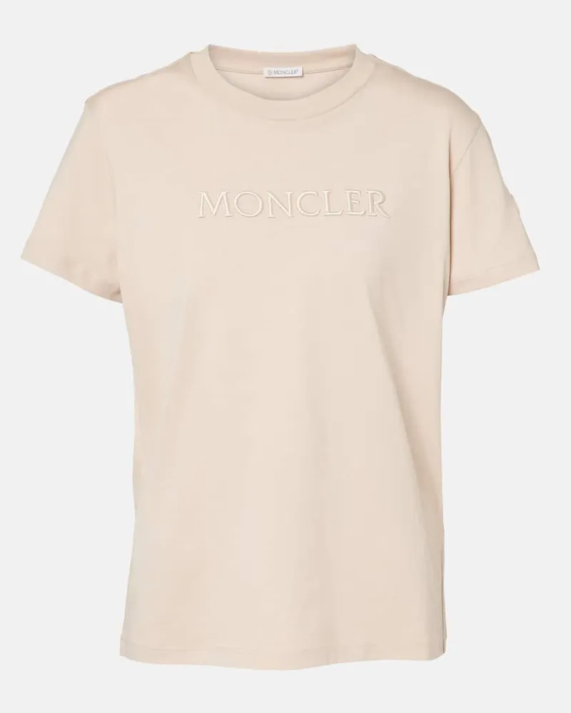 Moncler T-Shirt aus Baumwoll-Jersey Nude