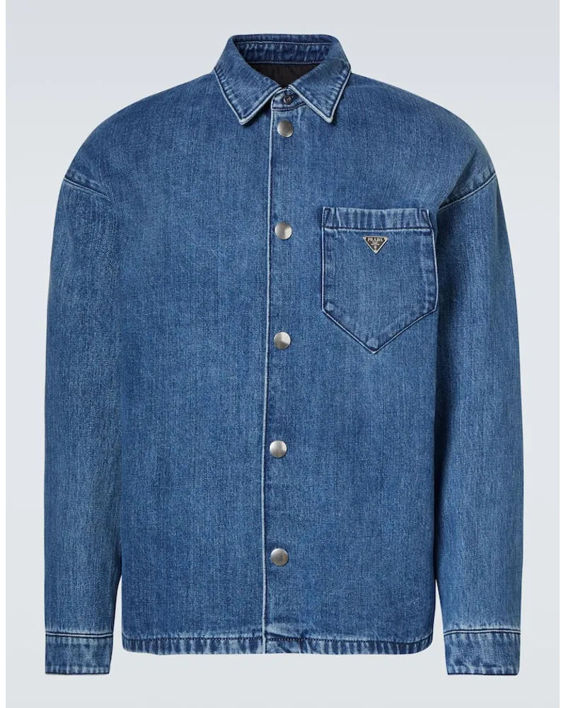 Prada Hemdjacke aus Denim Blau