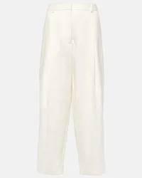 The Row Gerade Cropped-Hose Tonnie aus Leinen Weiss