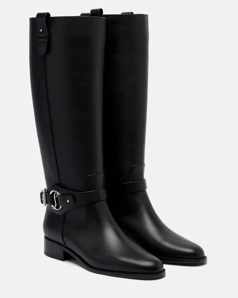 Christian Louboutin Bikerstiefel Dianouchette aus Leder Schwarz