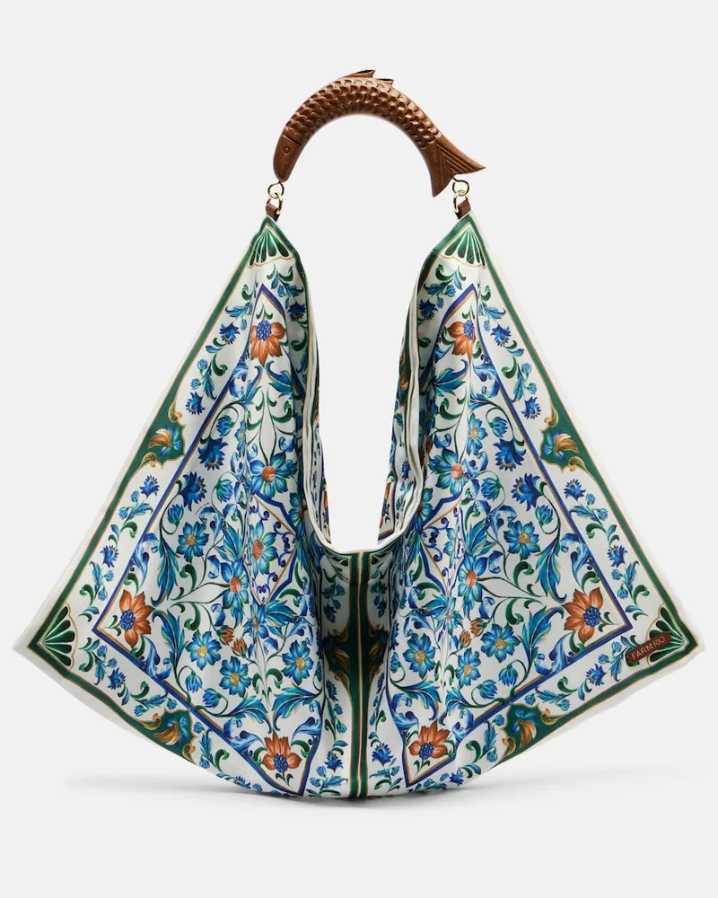 FARM Rio Tote Bag Scarf Medium aus Satin Multicolor