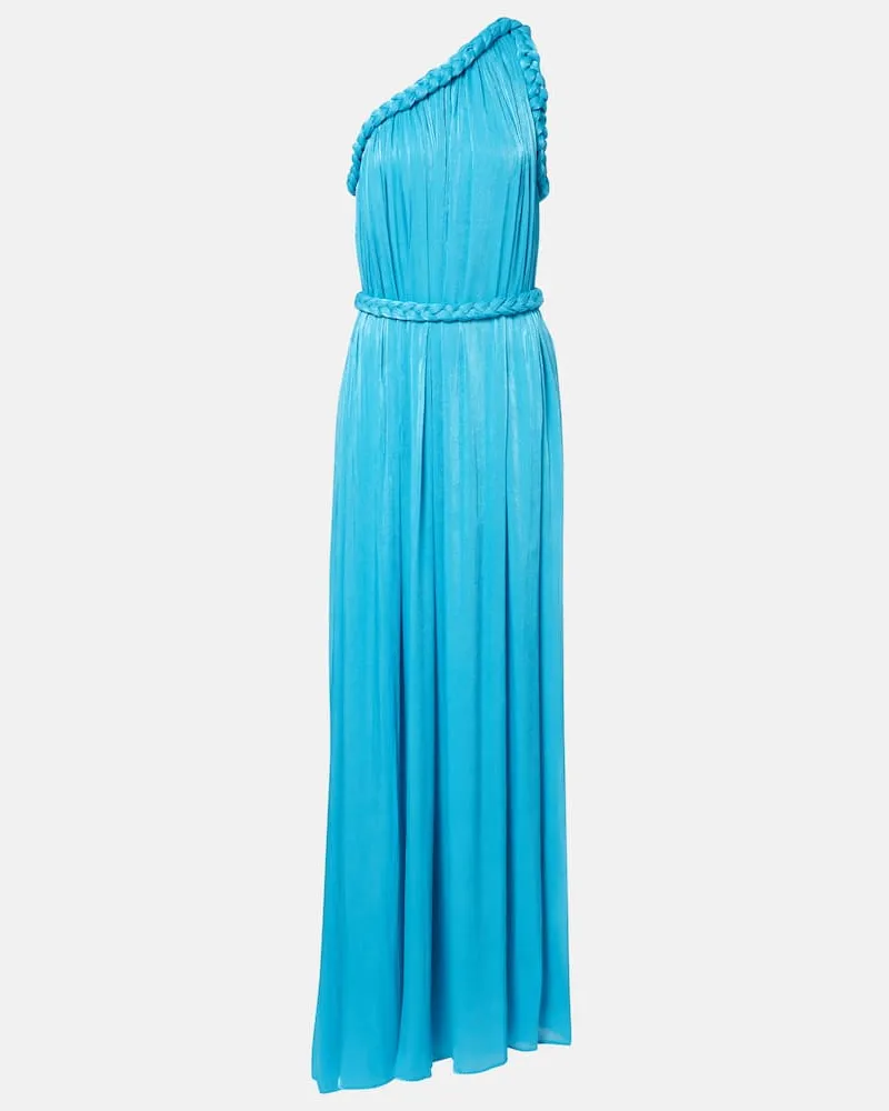 COSTARELLOS One-Shoulder-Robe Isilda aus Georgette Blau