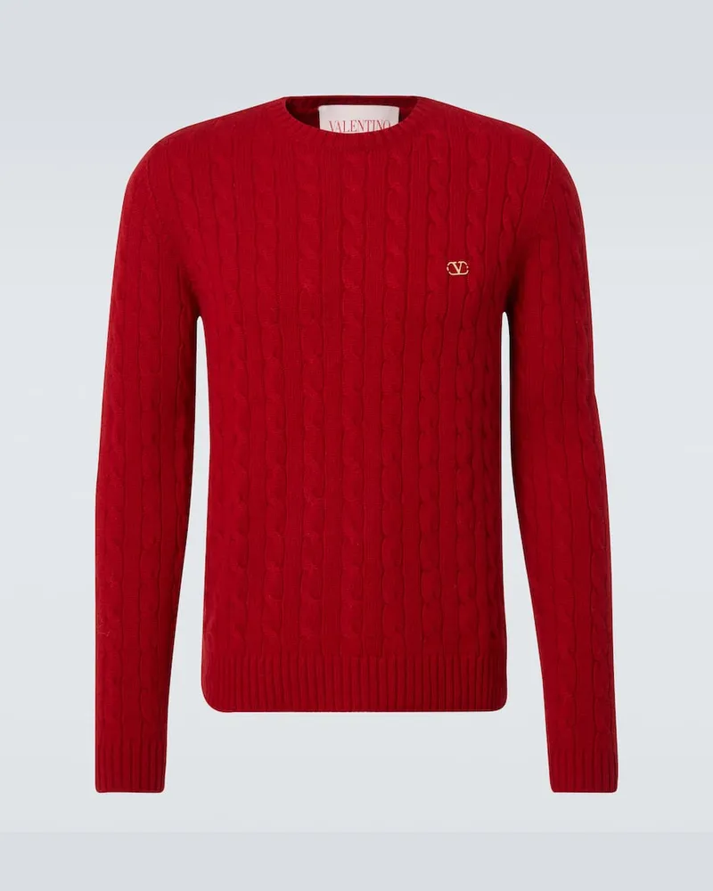 Valentino Garavani Pullover VLogo aus Kaschmir Rot