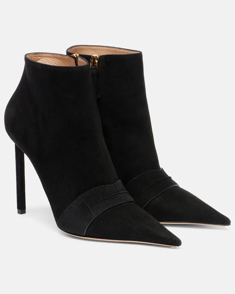 Tom Ford Ankle Boots 105 aus Veloursleder Schwarz