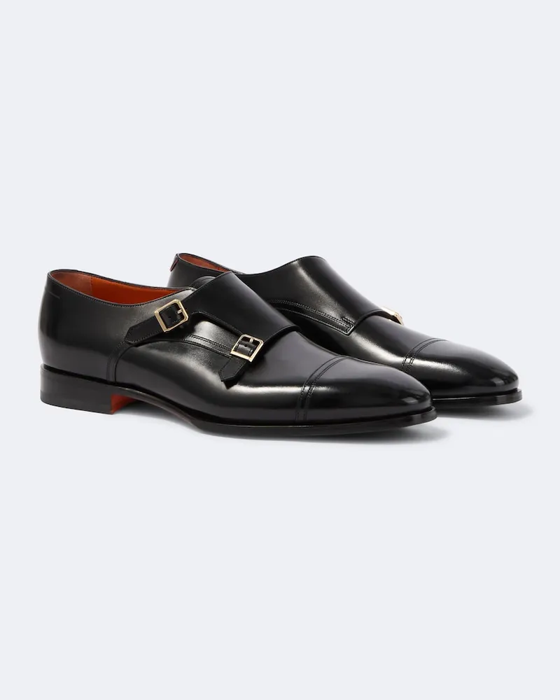 Santoni Monkstrap-Schuhe aus Leder Schwarz