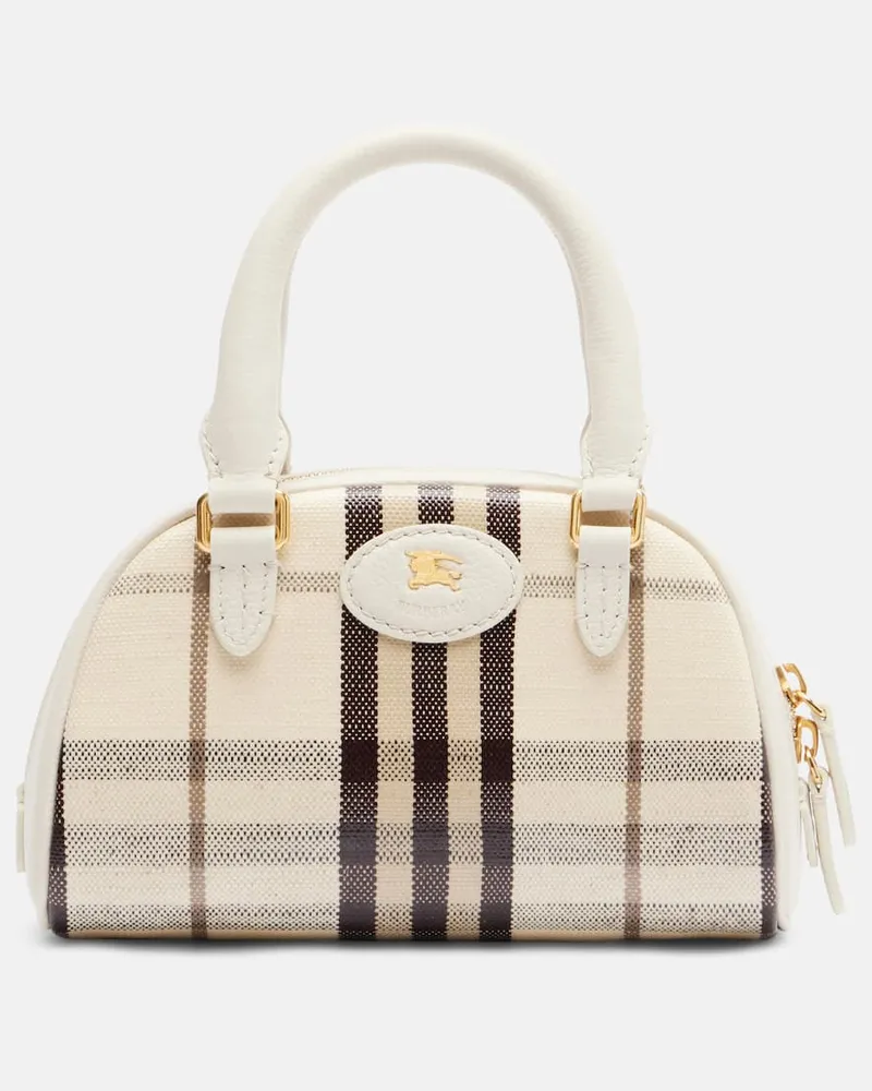 Burberry Henkeltasche Highlands Small aus Canvas Beige