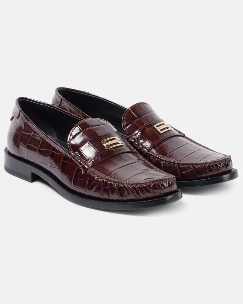Victoria Beckham Loafers aus Canvas mit Leder Beige