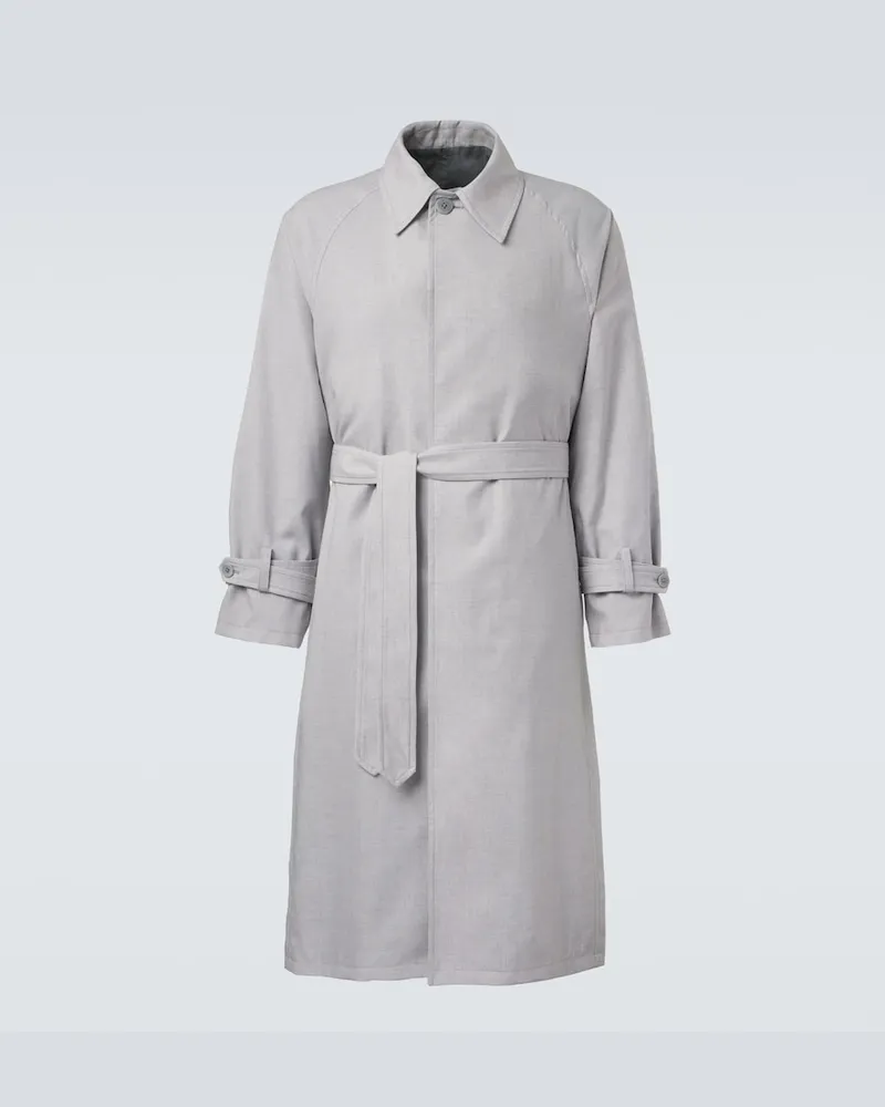 Stoffa Stòffa Mantel aus Wolle Grau