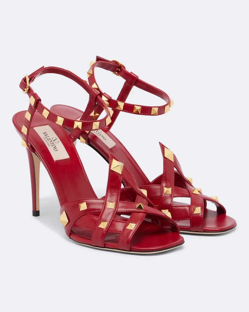 Valentino Garavani Slingback-Sandalen Studdy aus Leder Rot