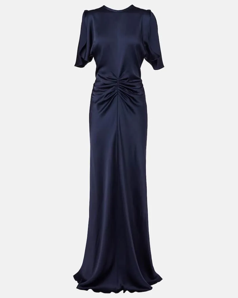 Victoria Beckham Robe aus Satin Blau