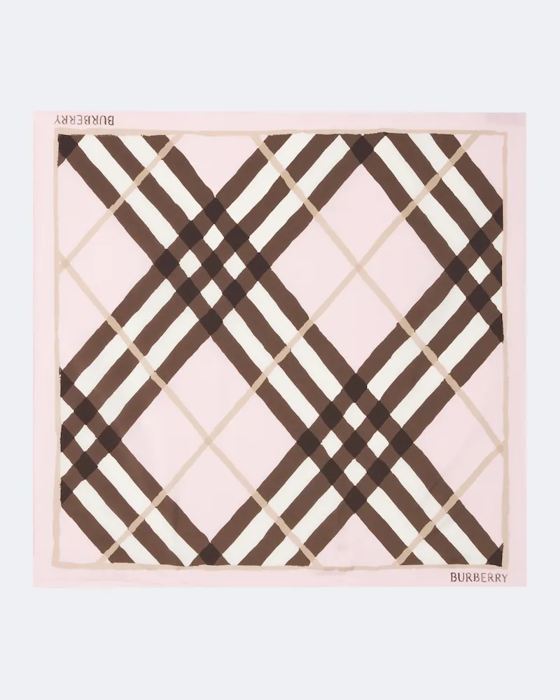 Burberry Tuch Burberry Check aus Seidenpopeline Rosa